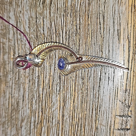 Sterling Silver Double feather 🪶 pendant - Picture 1 of 5